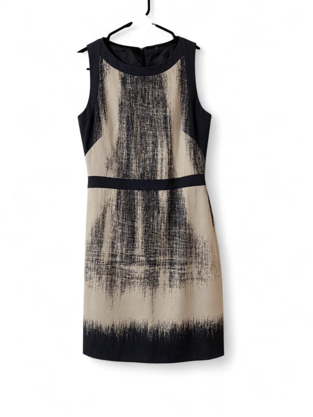 Elie Tahari black & beige Sheath Silk dress